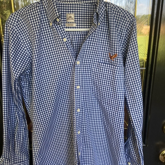Peter Millar Navy and White Gingham Shirt - Picture 1 of 5